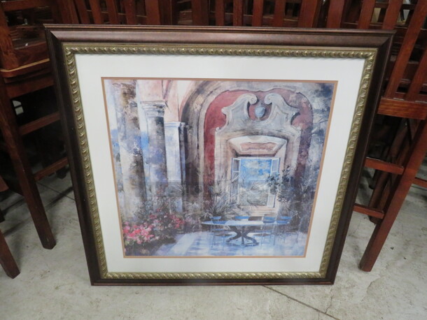 One 37X37 Beautiful Framed Matted Picture.