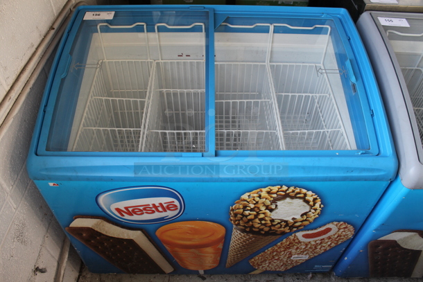 RIO S 100 Metal Commercial Chest Freezer Merchandiser w/ Poly Coated Baskets on Commercial Casters. 115 Volts, 1 Phase. Tested and Powers On But Does Not Get Cold