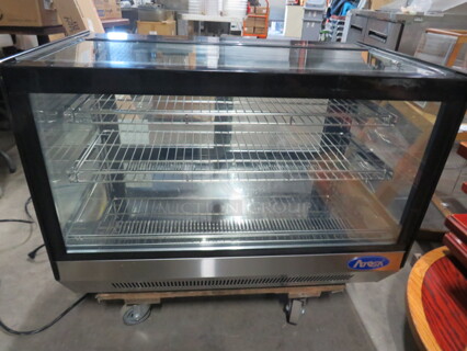 One WORKING Atosa Countertop Refrigerated Display Case With 2 Shelves.  Model# CRDS-56. 115 Volt. 35.5X22X27. $2677.00