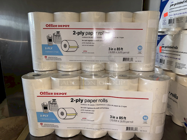 3 10-Packs of 2-Ply Paper Rolls, 3"x85ft. 3x Your Bid. 