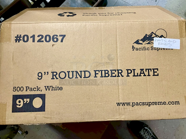 NEW/NEVER USED!! Pacific Supreme 9" Round Fiber Plates, 8 Packs of 50, 400 Count. 
