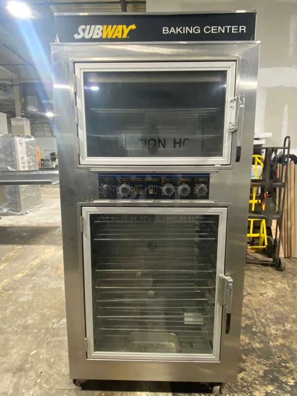 Nuvu Subway Edition Commercial Double Deck Baking Oven/Proofer Combo! With View Through Doors! All Stainless Steel! On Casters! - Item #1127104