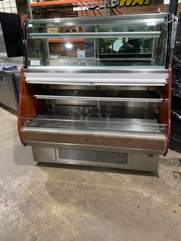 COOL! Kinco Commercial Refrigerated Open Grab-N-Go Display Case Merchandiser! With Front Cover! With Top Refrigerated Closed Display Case Merchandiser! With Rear Access Doors! 220V 60HZ 1 Phase