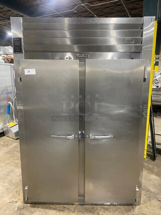 NICE! Traulsen Commercial Solid 2 Door Reach In Freezer! With Built In Pan Racks! All Stainless Steel! 115V 1 Phase! Model: 1RLT232NUT SN: V605920I92!