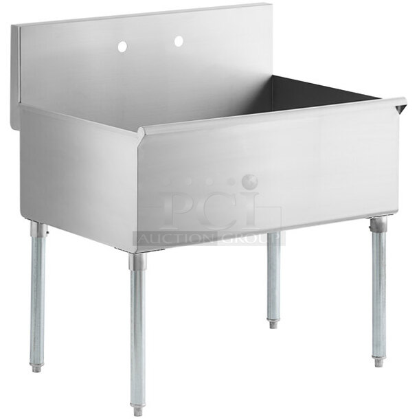 BRAND NEW SCRATCH AND DENT! 
Regency 600S13624SB Stainless Steel  36" 16 Gauge Stainless Steel One Compartment Commercial Utility Sink - 36" x 24" x 13" Bowl
36x27-1/2x22