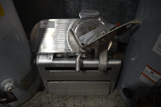 Stainless Steel Commercial Countertop Automatic Meat Slicer w/ Blade Sharpener. Tested and Working!