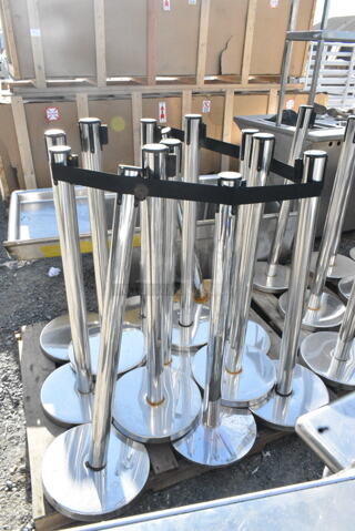 13 Hubert Pathways Metal Stanchions. 13 Times Your Bid! 