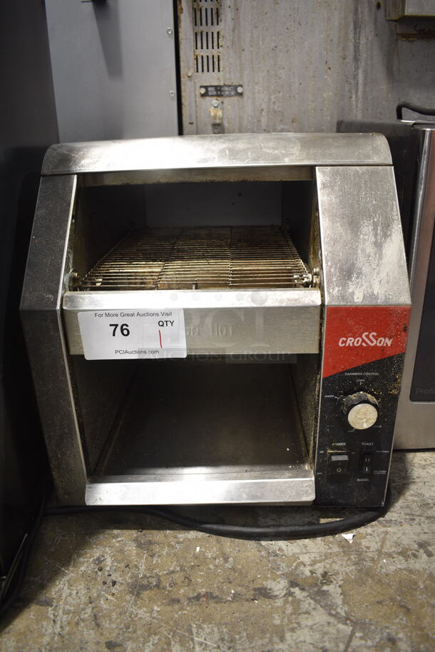 2023 Crosson CCT-500 Stainless Steel Commercial Countertop Electric Powered Conveyor Toaster Oven. 120 Volts, 1 Phase. Tested and Does Not Power On - Item #1127013