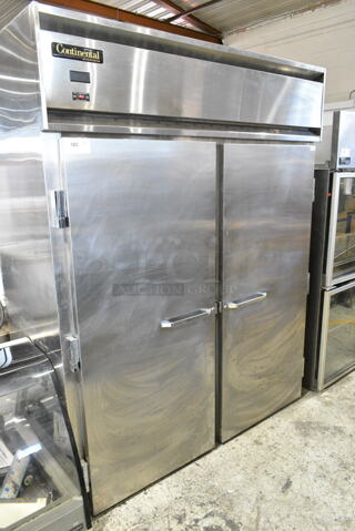 Continental DL2RI-SS-RT Stainless Steel 2 Door Reach In Cooler. 115 Volts, 1 Phase. 