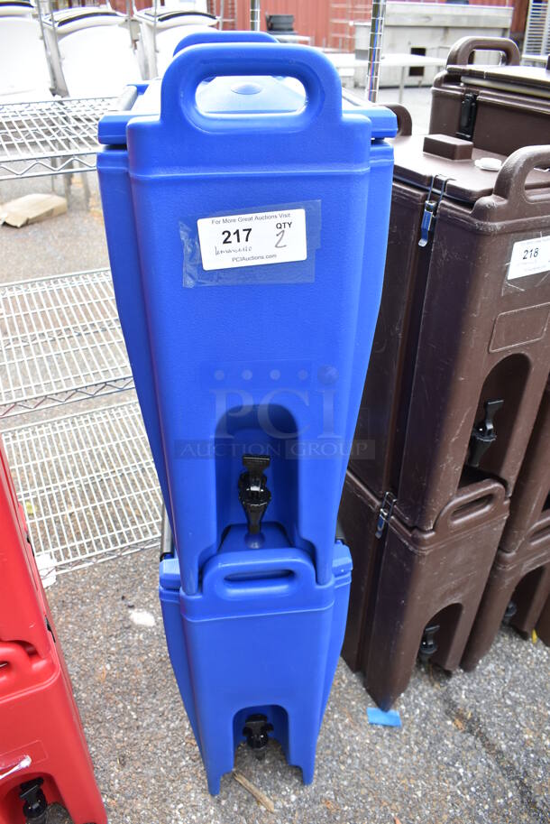 2 Cambro UC500 Blue Poly Insulated Beverage Holder Dispensers. 12x16.5x27. 2 Times Your Bid!