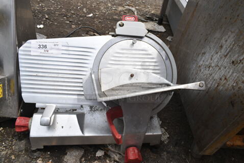 Berkel 827 E Stainless Steel Commercial Countertop Meat Slicer w/ Blade Sharpener. 115 Volts, 1 Phase. Tested and Working!