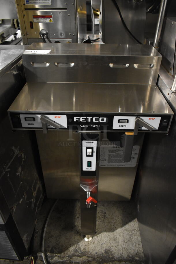 Fetco CBS-52H20 Stainless Steel Commercial Countertop Coffee Machine w/ Hot Water Dispenser and Poly Brew Basket. 120/208-240 Volts, 1 Phase.