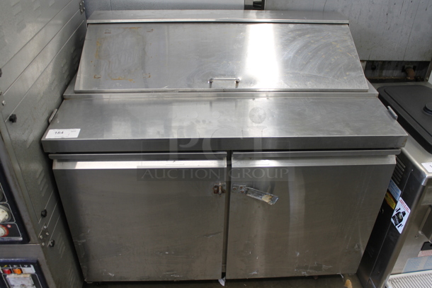 Avantco 178SSPT48HC Stainless Steel Commercial Sandwich Salad Prep Table Bain Marie Mega Top on Commercial Casters. 115 Volts, 1 Phase. Tested and Working! 