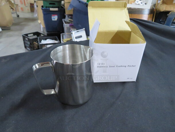 NEW 12oz Stainless Steel Frothing Pitcher. #FP-12. 10XBID.