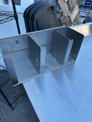 One Stainless Steel Organizer. 14X5X6