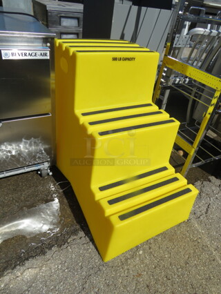 One 3 Step Poly Ladder. 500lb Capacity. 19X31X30