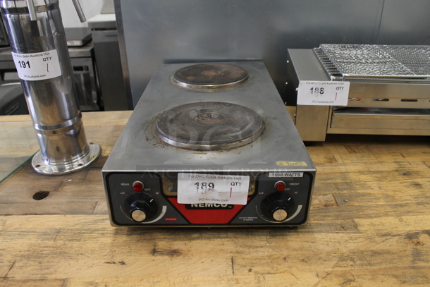 2017 Nemco 6310-3 Stainless Steel Commercial Countertop Electric Powered 2 Burner Hot Plate Range. 120 Volts, 1 Phase. Tested and Working!