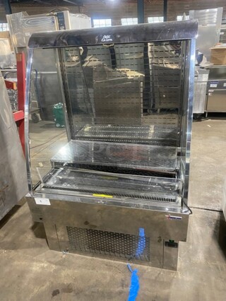 LATE MODEL! Omcan Commercial Open Refrigerated Display/Merchandiser Showcase! All Stainless Steel! With Stainless Steel Racks! 110V! Model RSCN0380 Serial 4000480930523010! Working When Removed!