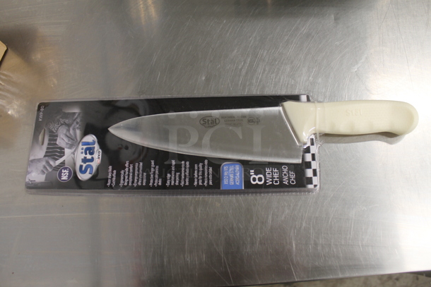 Boxes of 12 BRAND NEW IN BOX! Winco Stal KWP-80 Stainless Steel 8" Chef Knife. 2 Times Your Bid!