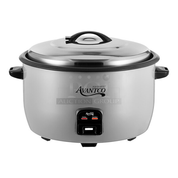 BRAND NEW SCRATCH AND DENT! Avantco 177RCB124  124 Cup (62 Cup Raw) Electric Rice Cooker / Warmer with Removable Lid. 240 Volts, 1 Phase. 