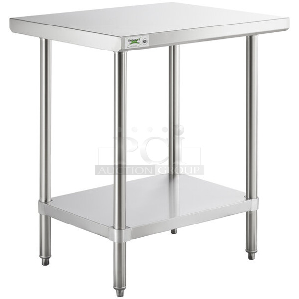 BRAND NEW SCRATCH AND DENT! Regency 600TS2430S 24" x 30" 16-Gauge 304 Stainless Steel Commercial Work Table with Undershelf