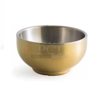 2 Boxes of 12 BRAND NEW! Front of the House DB0068GOS22 Harmony S/S 6 Ounce Matte Brass Bowl. 2 Times Your Bid!