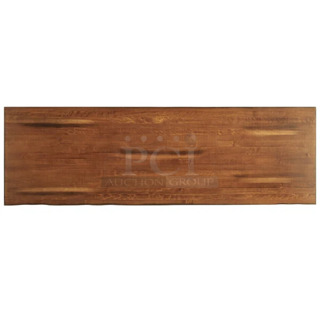 BRAND NEW SCRATCH AND DENT! Lancaster Table & Seating Industrial 3493096ANTWA 30" x 96" Solid Wood Live Edge Table Top with Rustic Walnut Finish