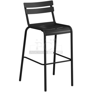 5 BRAND NEW SCRATCH AND DENT! Lancaster Table & Seating 427BALUSDBK Black Powder Coated Aluminum Outdoor Barstool. 5 Times Your Bid! 