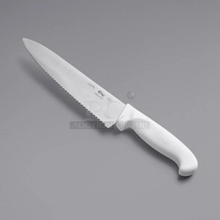 2 Box of 6 BRAND NEW SCRATCH AND DENT! 220KWCHEFSR8 Choice 8" Serrated Chef Knife with White Handle 2 Times Your Bid! 