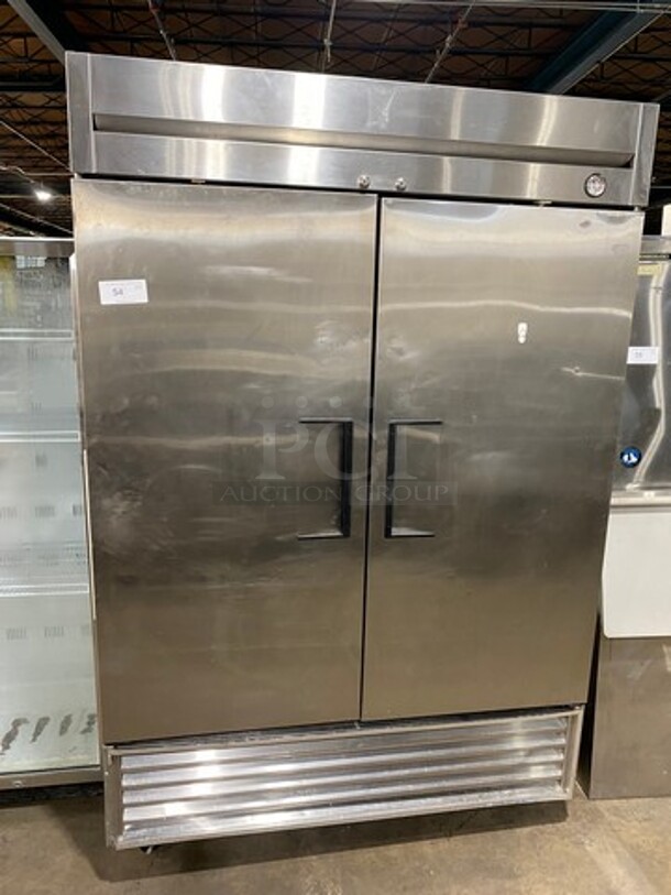True Commercial 2 Door Reach In Freezer! All Stainless Steel! On Casters! Model: T49F SN: 13025356 115V 60HZ 1 Phase