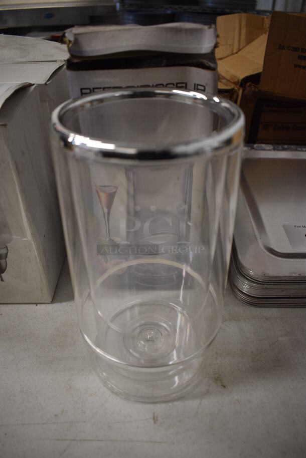 2 BRAND NEW IN BOX! Clear Poly Wine Chiller Bin. 5x5x9. 2 Times Your Bid!