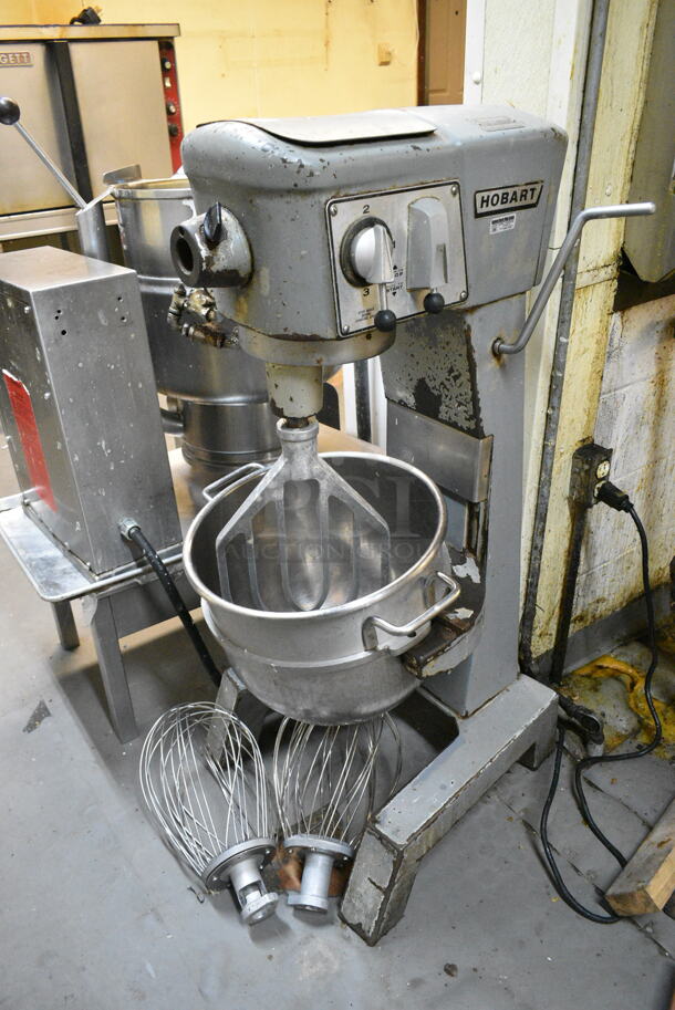 Hobart D 300 Metal Commercial Floor Style 30 Quart Planetary Dough Mixer w/ Mixing Bowl, Paddle and 2 Whisk Attachments. 115 Volts, 1 Phase. (kitchen) - Item #1147246