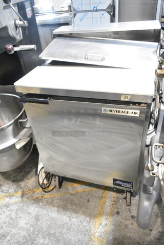 Beverage Air SPE27 Stainless Steel Commercial Sandwich Salad Prep Table Bain Marie Mega Top on Commercial Casters. 115 Volts, 1 Phase. Tested and Powers On But Does Not Get Cold