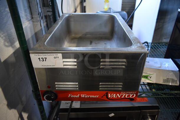 Avantco 7700 Stainless Steel Commercial Countertop Food Warmer. 120 Volts, 1 Phase. Tested and Working! 