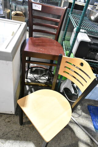 2 BRAND NEW SCRATCH AND DENT! Chairs; Wooden Bar Height and Wooden and Metal Dining Height. 2 Times Your Bid! 