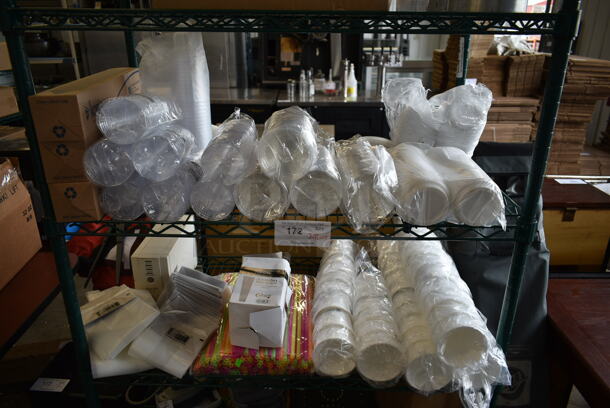ALL ONE MONEY! Two Tier Lot of Various Items Including Lids and Cups