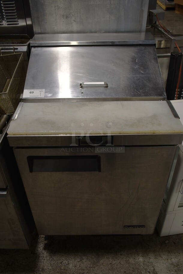 EverKool MSF8301 Stainless Steel Commercial Sandwich Salad Prep Table Bain Marie Mega Top on Commercial Casters. 115 Volts, 1 Phase. Tested and Powers On But Does Not Get Cold