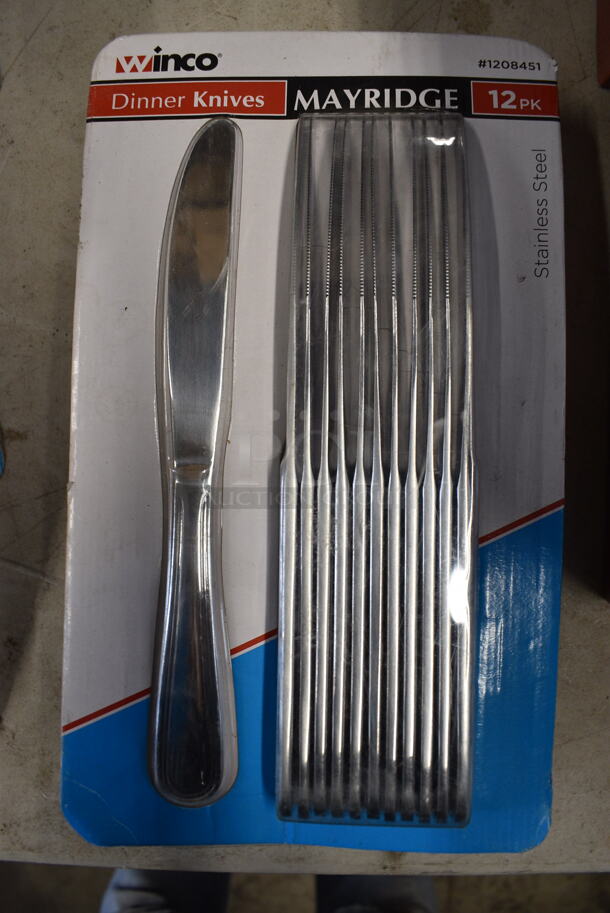 48 BRAND NEW! Winco 1208451 Stainless Steel Dinner Knives. 9". 48 Times Your Bid!