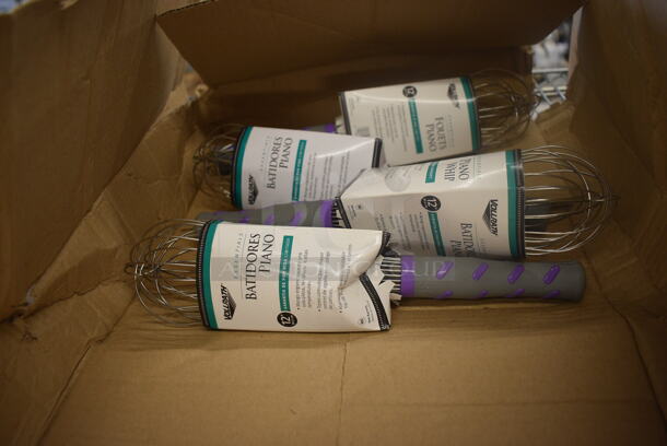 4 BRAND NEW IN BOX! Vollrath Stainless Steel Piano Whip Whisks. 12". 4 Times Your Bid!
