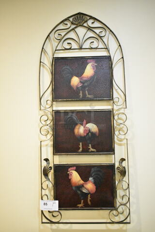 Metal Rooster Wall Decoration. (main dining room)