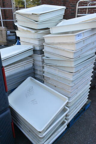 55 White Poly Dough Bins. 55 Times Your Bid!