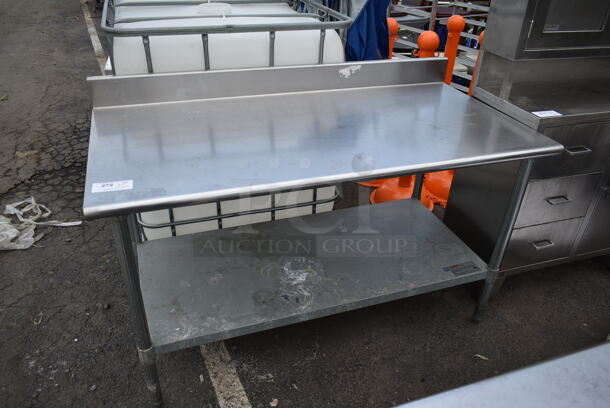 Eagle Stainless Steel Commercial Table w/ Back Splash and Under Shelf.