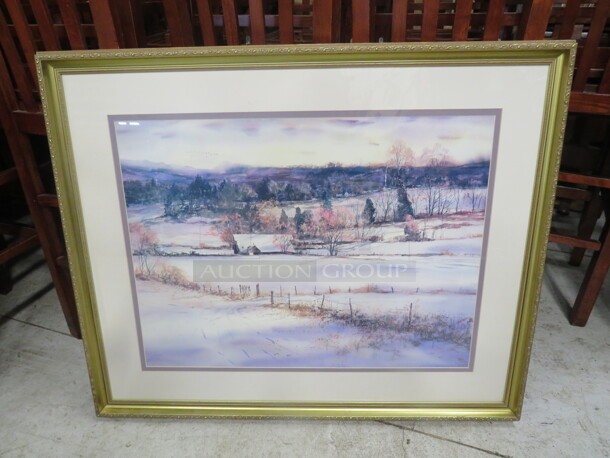 One 43X35 Beautiful Framed Matted Picture.