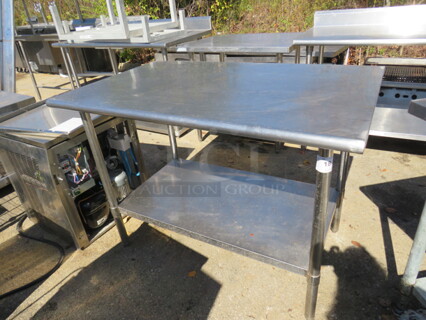 One Stainless Steel Table With Stainless Steel Under Shelf. 48X30X34.5