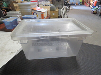 One 5 Gallon Food Storage Container With Lid.