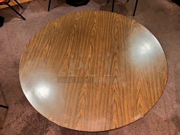 SWEET! 50" Round Wood Table Top With Weighted Octagon Base. 50x29