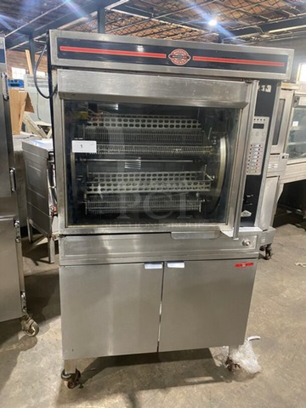 NICE! Cleveland Commercial Natural Gas Powered Rotisserie Convection Oven! All Stainless Steel! WORKING WHEN REMOVED! Model: BMR32 SN: WC3639396I48
