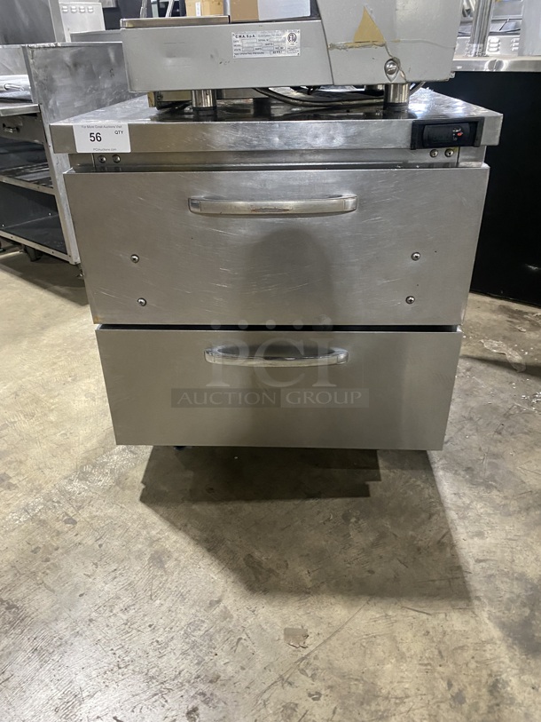 Continental Commercial Under The Counter 2 Drawer Cooler! All Stainless Steel! Model: SW32N SN:15901229 115V! On Casters!