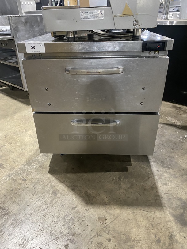 Continental Commercial Under The Counter 2 Drawer Cooler! All Stainless Steel! Model: SW32N SN:15901229 115V! On Casters! - Item #1127580