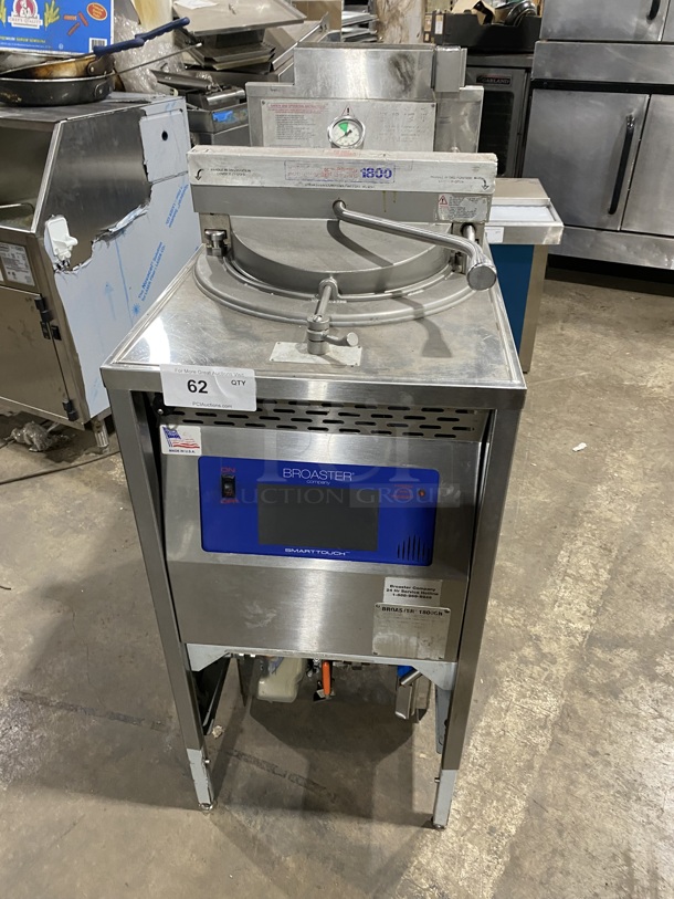 WOW! BROASTER Natural Gas Powered Heavy Duty Commercial Pressure Fryer! Smart Touch Screen! With Oil Filter! Model 1800GH - Item #1126268